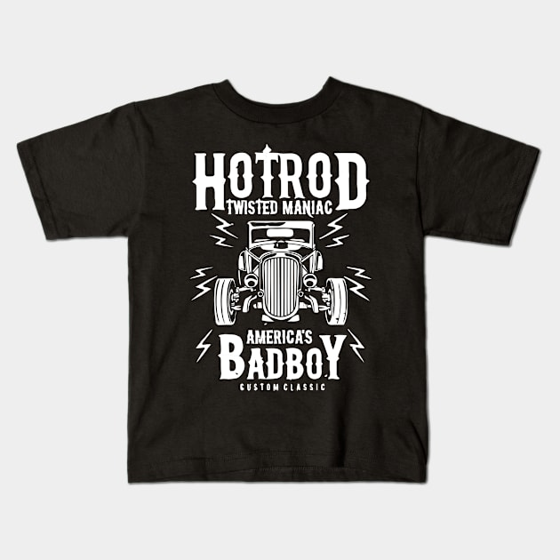 Hotroad Twisted Maniac America's Badboy Custom Classic Kids T-Shirt by bougaa.boug.9